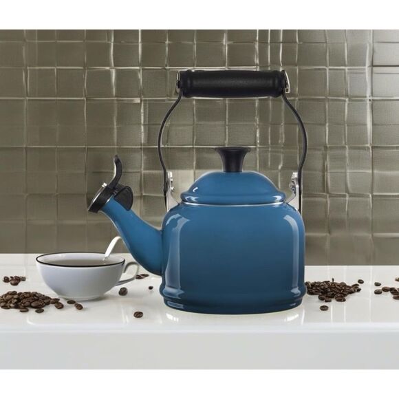 Le Creuset Enamel On Steel Demi Tea Kettle, 1.25 qt., Deep Teal - Picture 1 of 11